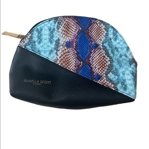 Isabella Scott Sydney Faux Reptile Makeup Bag Travel Organizer